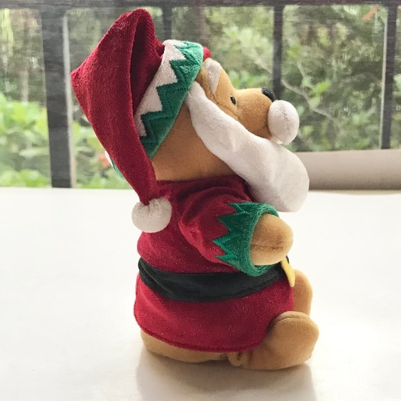 Vintage Disney Store Winnie the Pooh Christmas Santa Plush Stuffed Animal - Picture 3 of 12